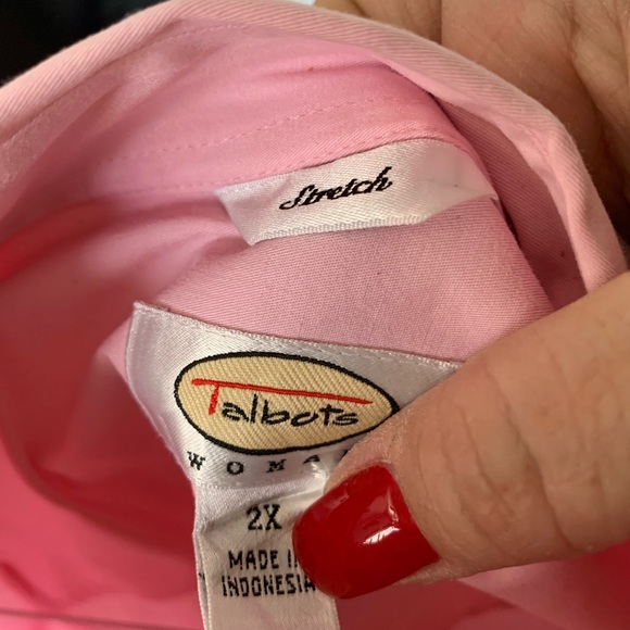 Talbots 2x woman’s pink blouse. - Picture 2 of 2